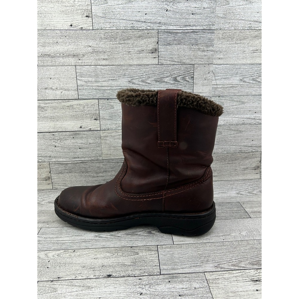 Ariat 20922 Brown Leather Faux Fur Lined Pull On Boots Women 7B 4LR Cushioning - Picture 4 of 13